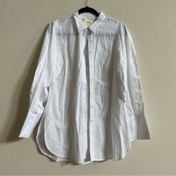 Anthropologie Maeve Harriet Poplin White Button Down - Picture 2 of 3